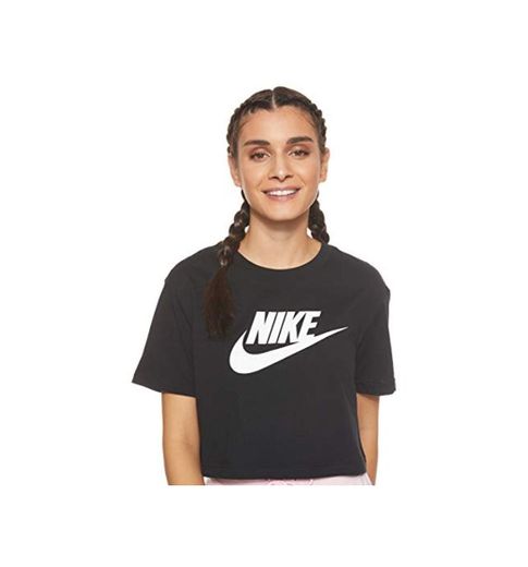 Nike W NSW tee Essntl CRP ICN Ftra Camiseta, Mujer, Negro
