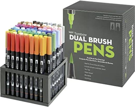 Tombow Dual Brush - Estuche 6 rotuladores doble punta pincel