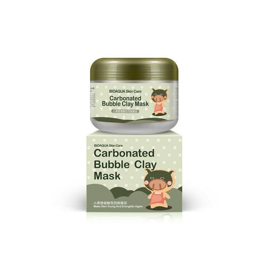 Product DELOVE BIOAQUA Kawaii Black Pig Carbonated Bubble Clay Mask Invierno Limpieza Profunda Hidratante Cuidado de la Piel