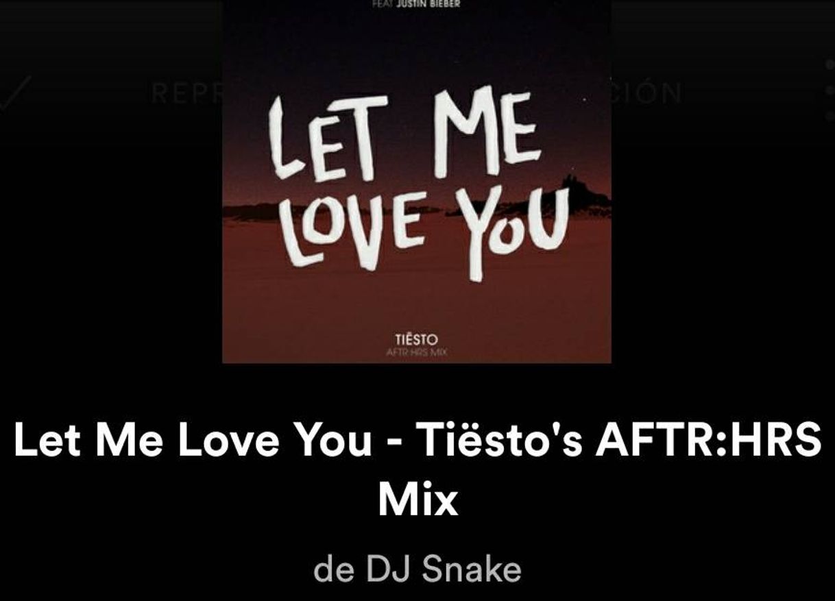 Canción Let me love you with Tiesto. 💙 si te ha gustado 
