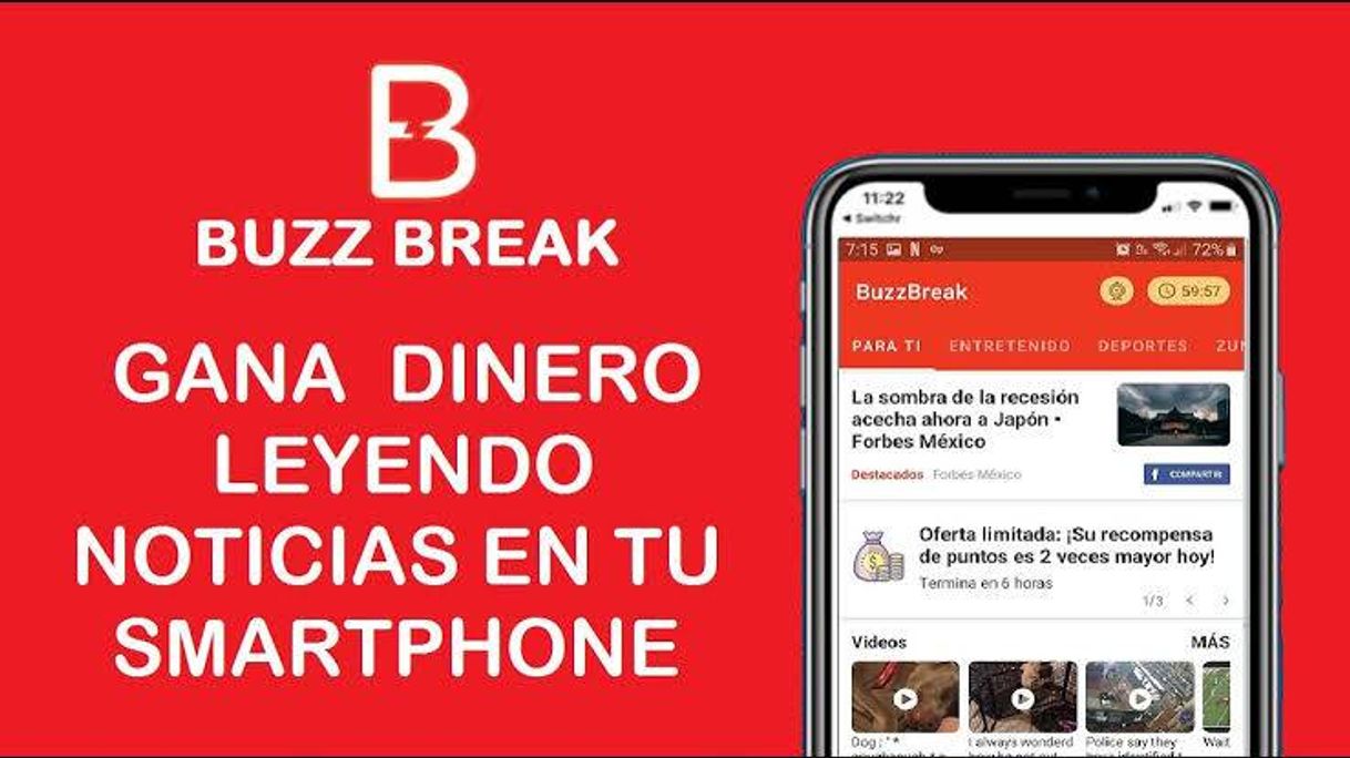 Moda BuzzBreak - te pagan por leer noticias