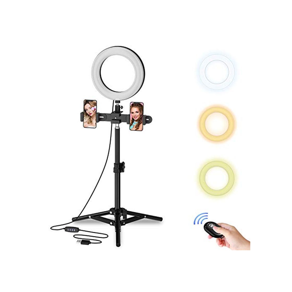 Producto Selvim Anillo de Luz LED 8" con Espejo de Maquillaje para Selfie