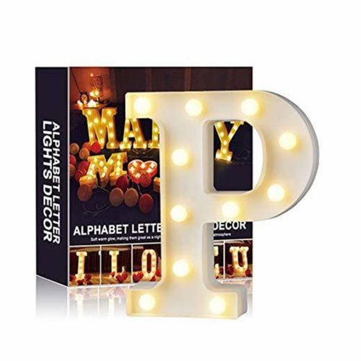 A-Z Alphabet Light White LED Lámparas de noche Plastic Letter Standing Hanging