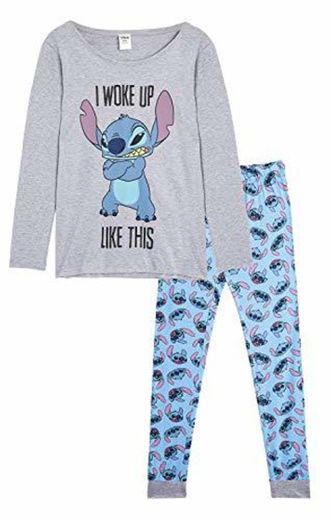 Disney Lilo y Stitch Pijama Mujer Invierno, Pijamas De 2 Piezas Camisetas
