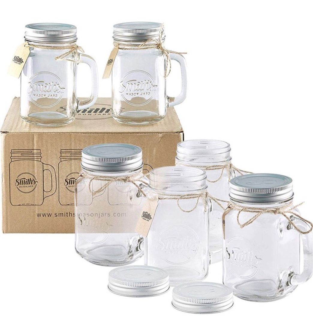 Moda Mason Jar tazas con tapa de rosca 🍻