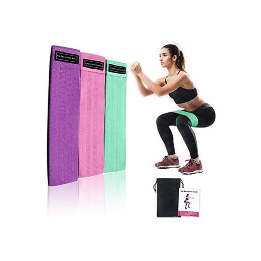 Victoper Set de 3 Bandas para Yoga/Crossfit/Entrenamiento de Fuerza/Pilates/Fisioterapia Fitness Elásticas de