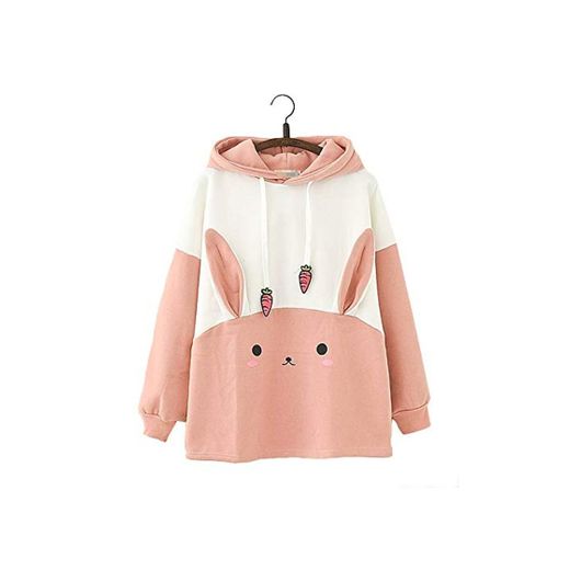 Kawaii Aesthetic Bunny Rabbit Carrot Design Funny Cute Style Trend Duo Color Long Sleeves Summer Hoodie Jacket