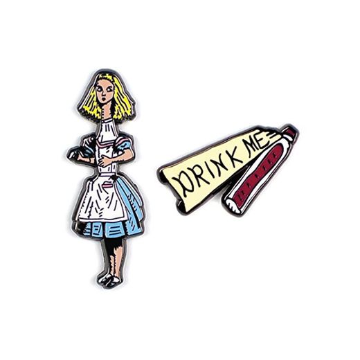 Alice and Drink Me Enamel Pin Set