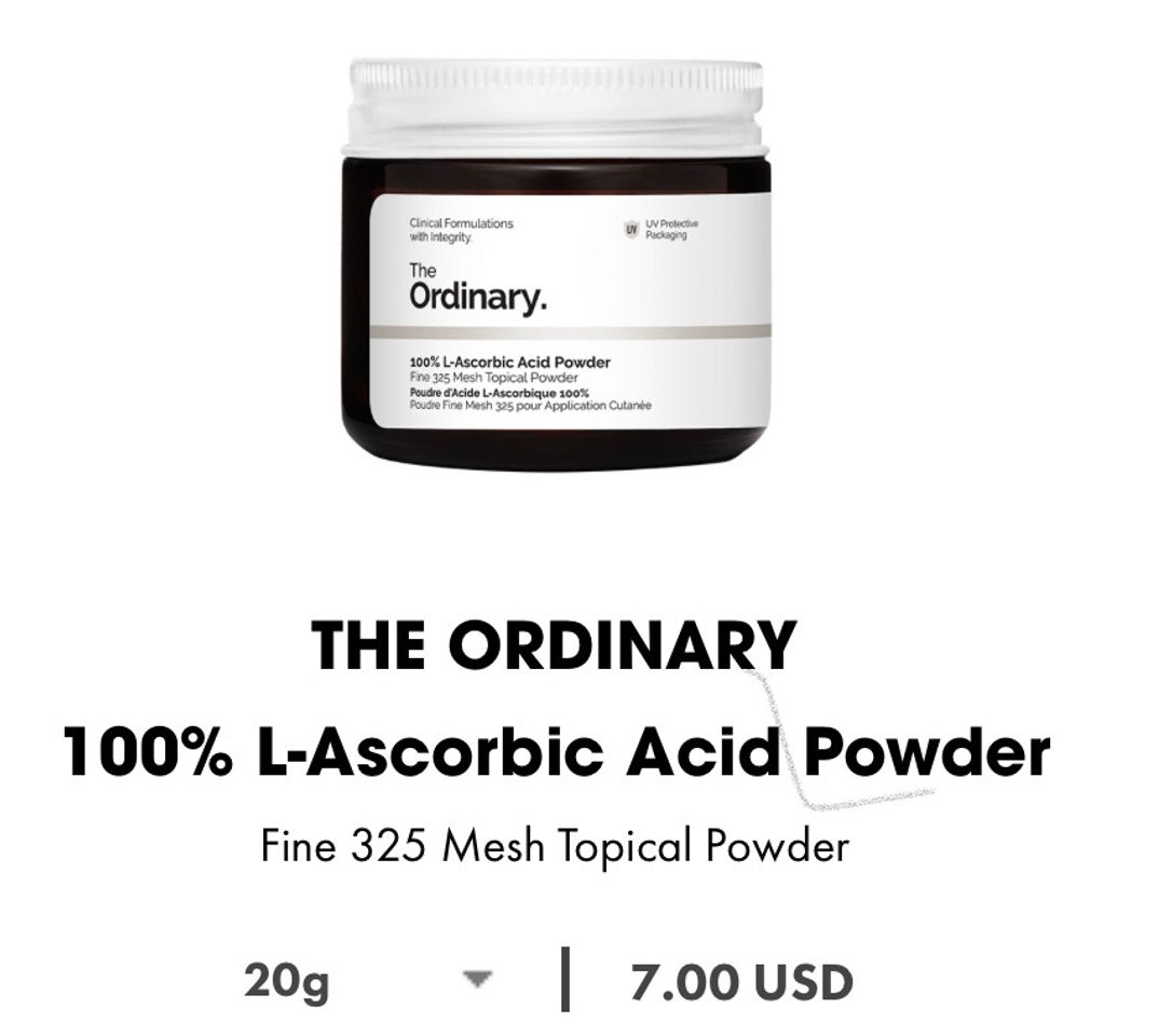 Fashion The ordinary- 100% L-ascorbic Cais power