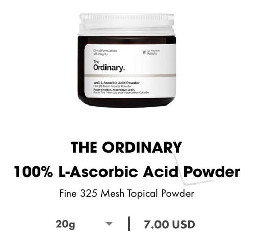 The ordinary- 100% L-ascorbic Cais power