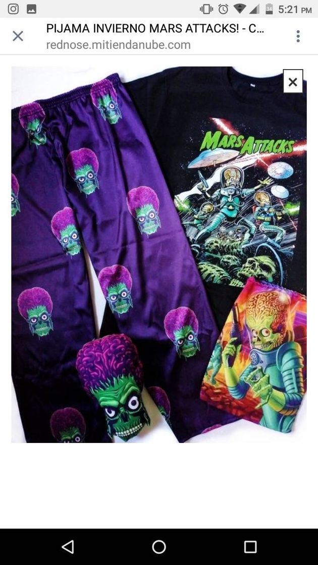 Moda Pijama invierno Mars Attacks