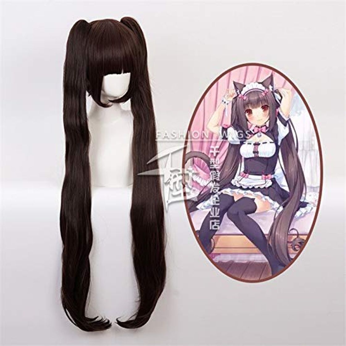 Producto Chocola NEKOPARA Cosplay Peluca Chocolate Resistente al calor Pelo sintético Chocola Cosplay Cabello