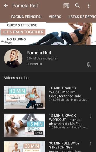 Canales fitness de YouTube 