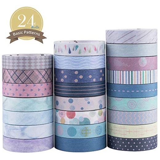 Yubbaex Washi Tape Set cinta adhesiva decorativa Washi Glitter Adhesivo de Cinta