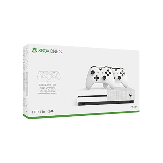 Microsoft Xbox One S - Pack Con Consola 1 TB, 2 Mandos