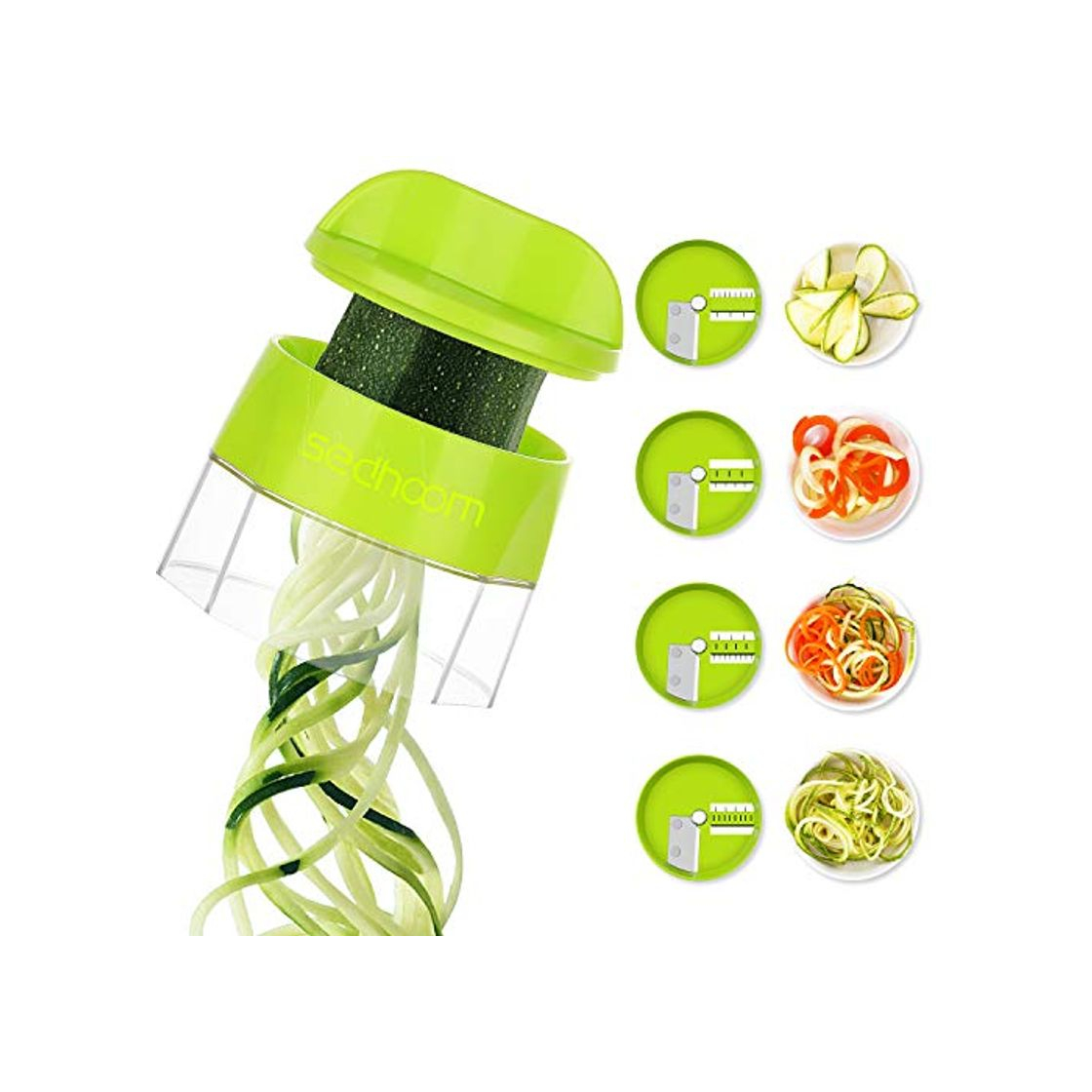 Social Sedhoom Cortador de Verdura 4 en 1 Rallador de Verduras Calabacin Pasta