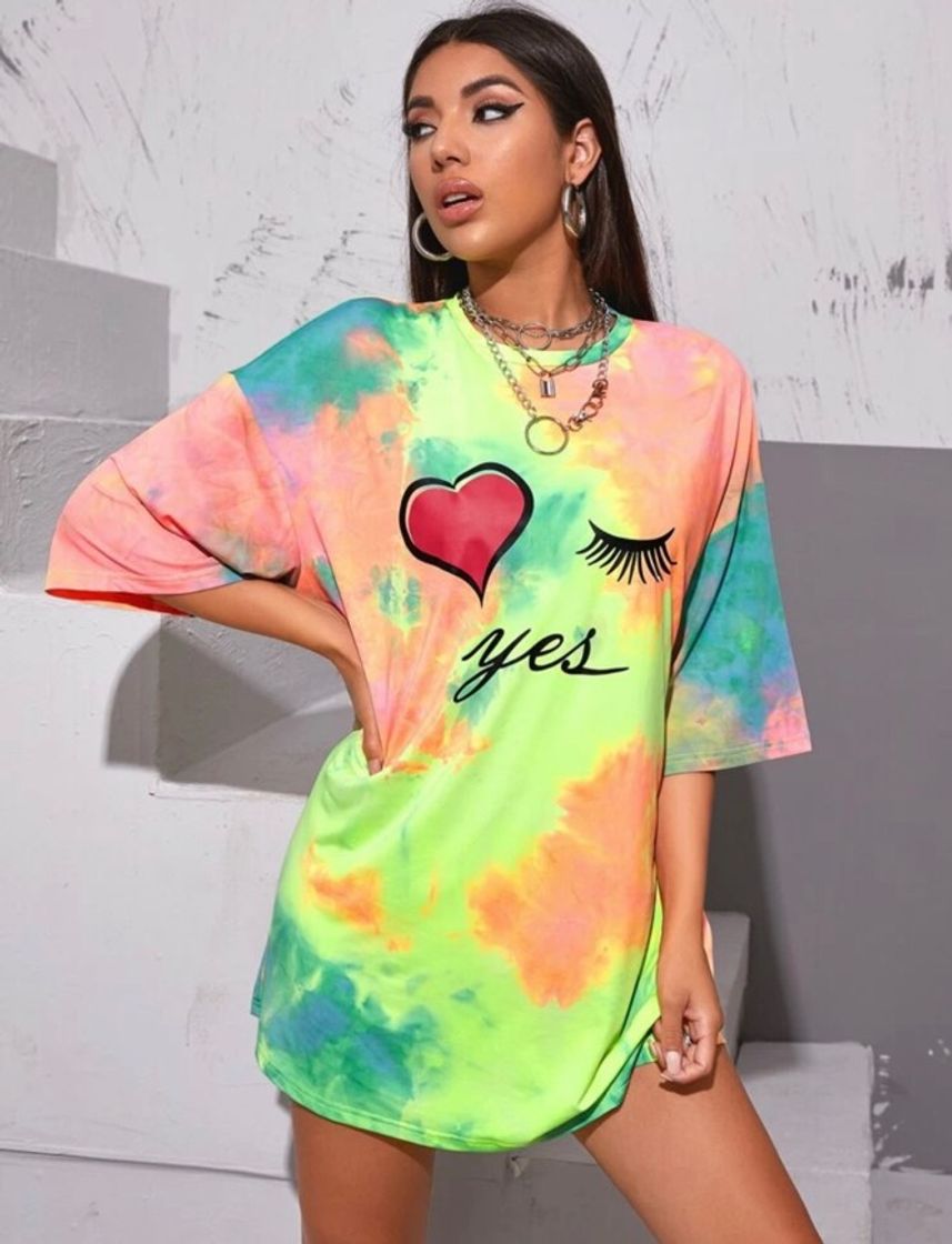 Camiseta Olgada, estilo vestido con colores llamativos 🌈💥