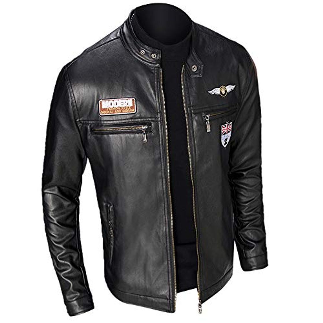 Social MEIbax Casual Chaqueta de la Motocicleta Biker de Cremallera para Hombre de
