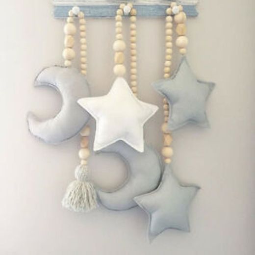 Wooden Bead and moon Star 