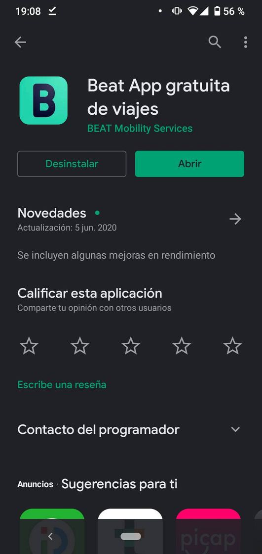 Apps App para beats o servicio de transporte privado como uber