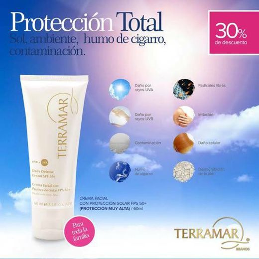 Crema facial con protección solar 