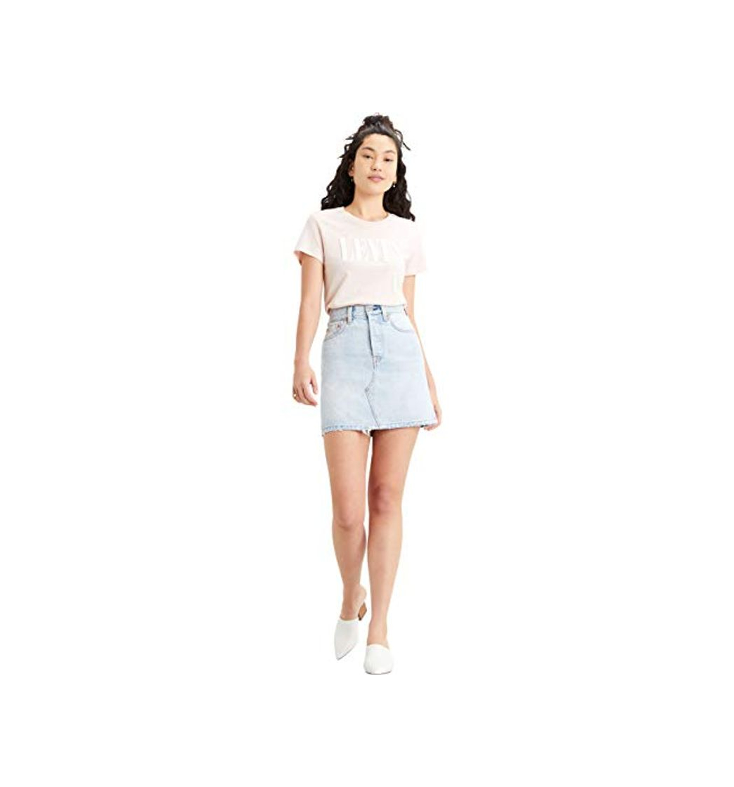 Social Levi's High Rise Deconstructed Iconic Button Fly Skirt Falda