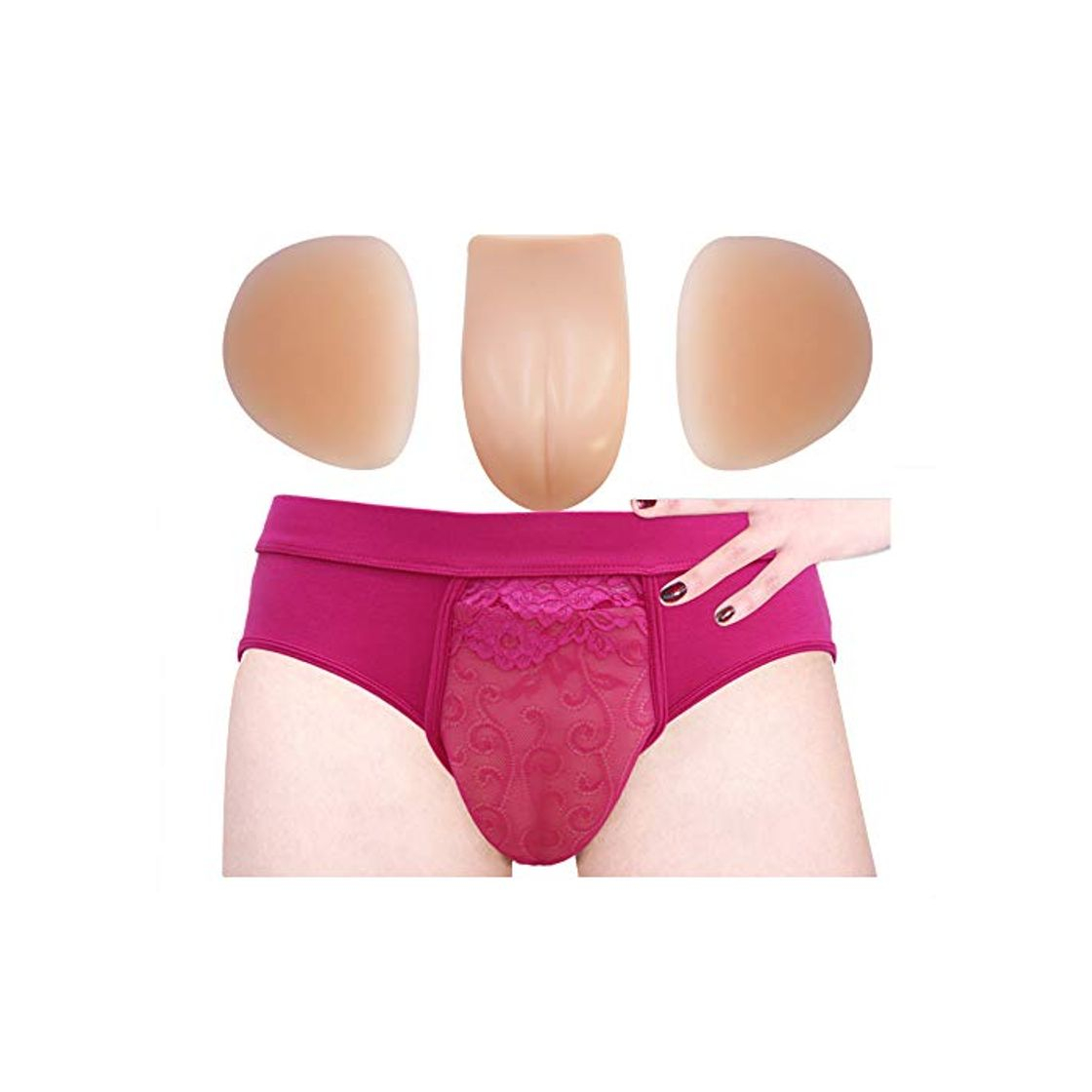 Products ONEFENG Crossdresser Bragas Escondiendo Gaff Genitales Bragas Gay Falsa Vagina Ropa interior Moldeado Bragas Lencería sexual Tanga Transexual Transgénero Lencería Medias Pantalones cortos para hombres