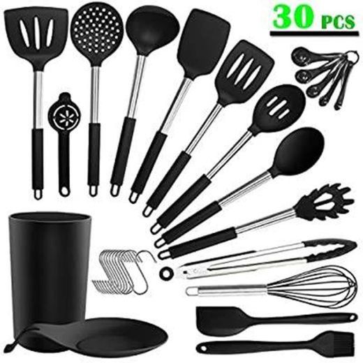 Juego de utensilios de cocina de silicona Adinc 30 uds