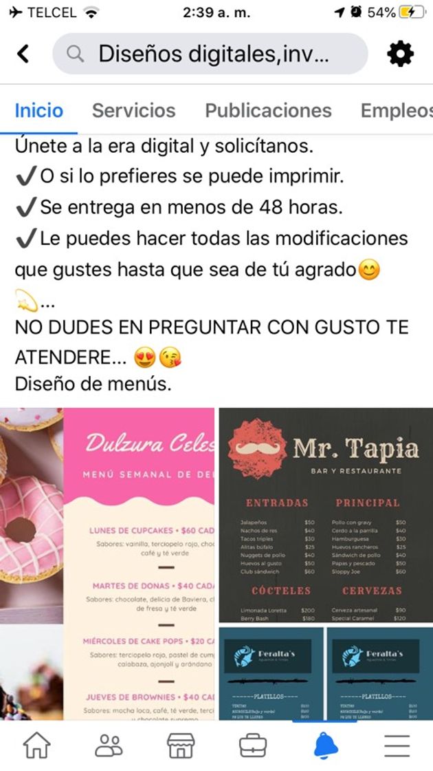 Restaurantes Esta página es muy buena creando invitaciones o menús