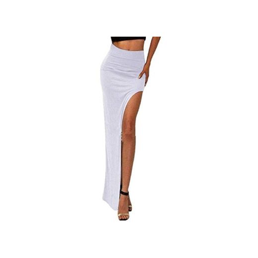 Falda larga y sexy asimétrica para mujer Blanco blanco 44