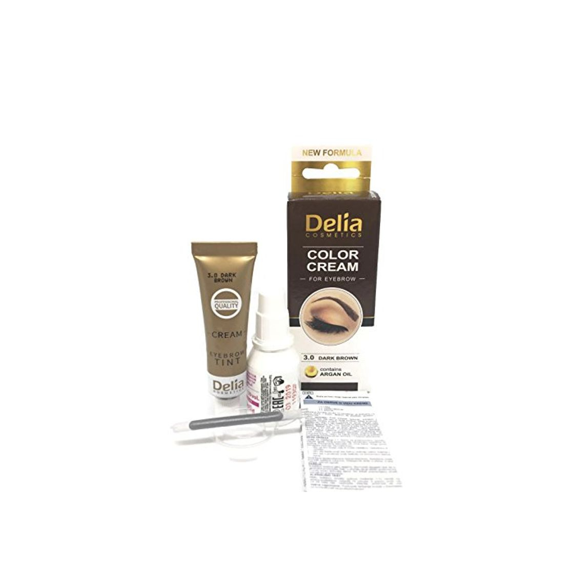 Belleza Tinte profesionales para cejas y pestañas profesionales, 15ml KIT Delia Negro/Marrón/Marrón Oscuro