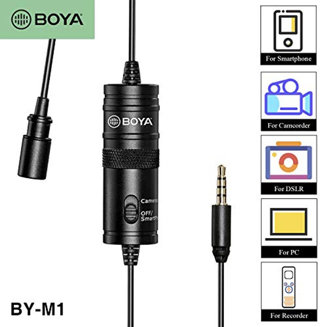 Producto BOYA BY-M1 - Micrófono de solapa de lavalier profesional con sistema de