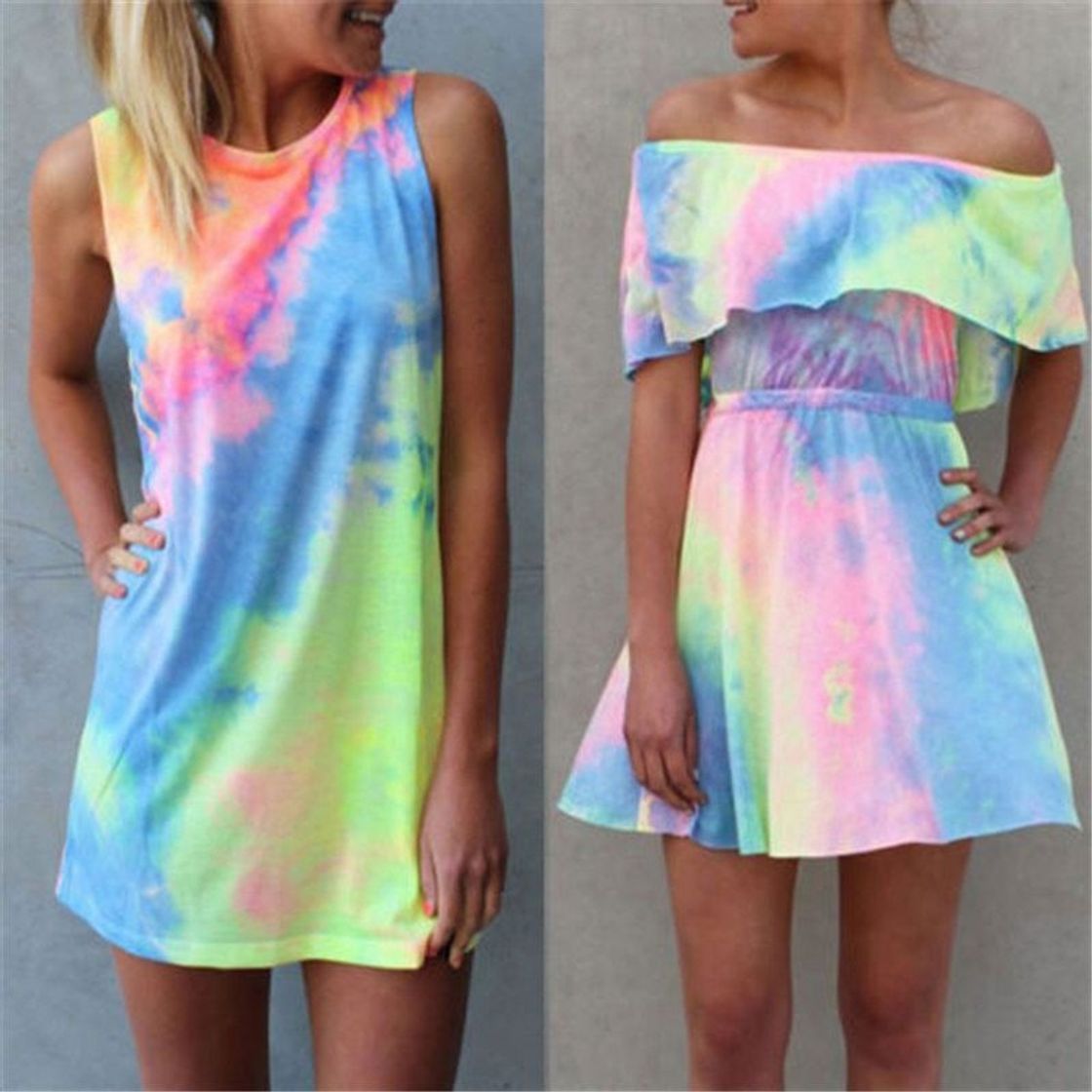 Social ZANZEA Chaleco sin Mangas de Verano para Mujer Mini Vestido Gradiente Slim