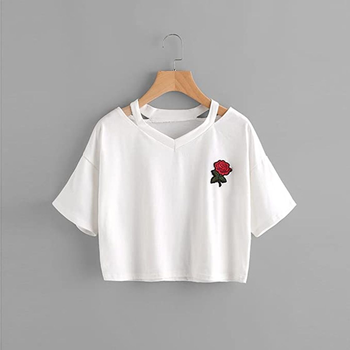 Social Goodsatar Mujer Rosa Manga corta Casual Camiseta Mezcla de algodón Cuello en V Chaleco Tops Blusa (S