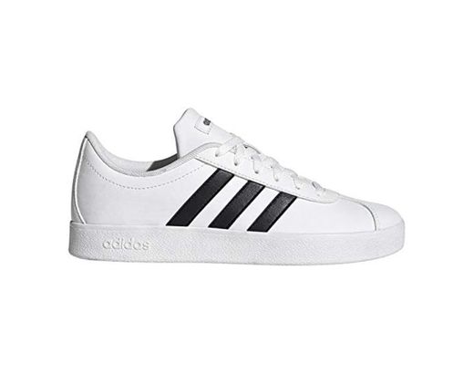 Adidas VL Court 2.0 K, Zapatillas de Deporte Unisex Adulto, Blanco