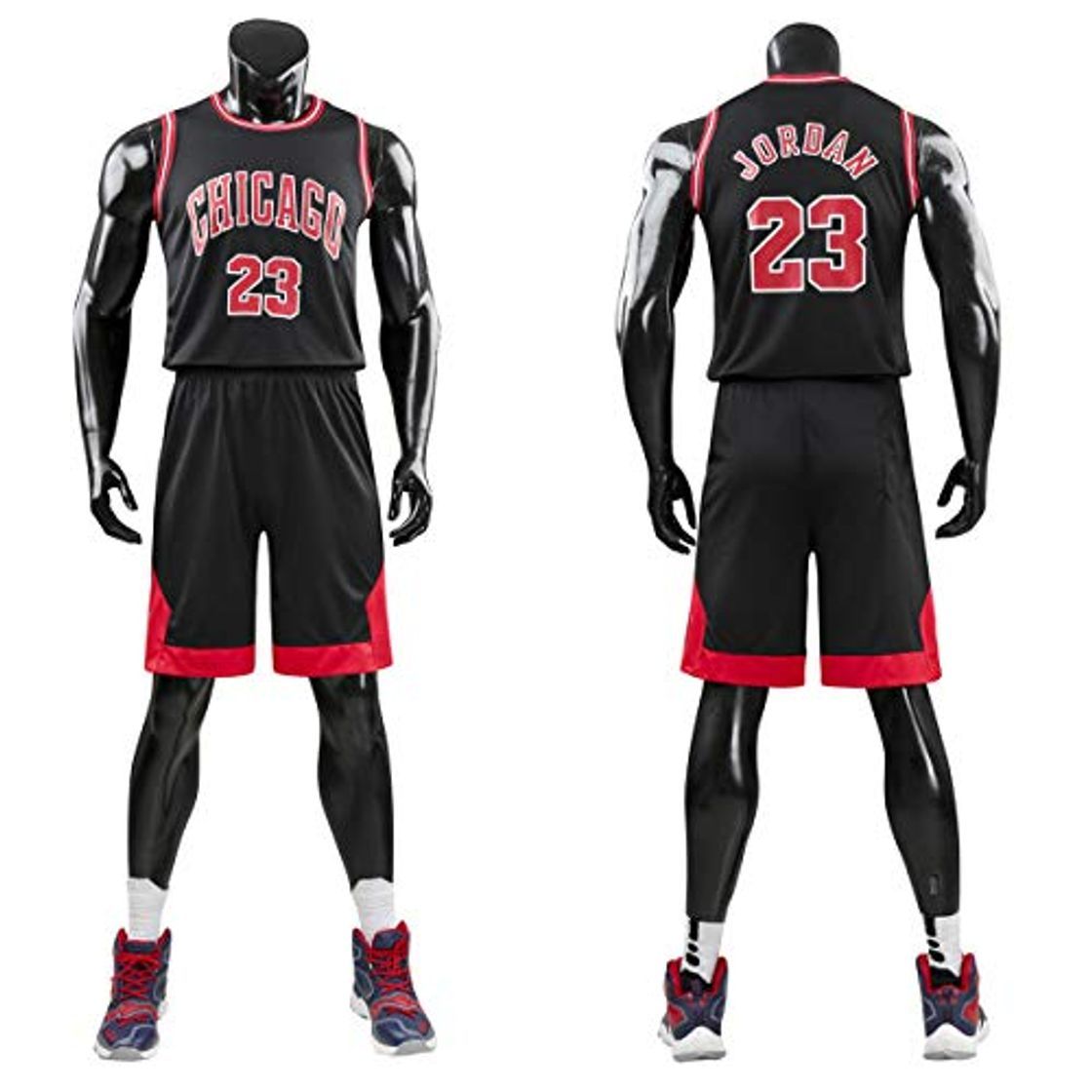 Productos Chico Hombre NBA Michael Jordan # 23 Chicago Bulls Retro Pantalones Cortos de Baloncesto Camisetas de Verano Uniformes y Tops de Baloncesto Uniformes