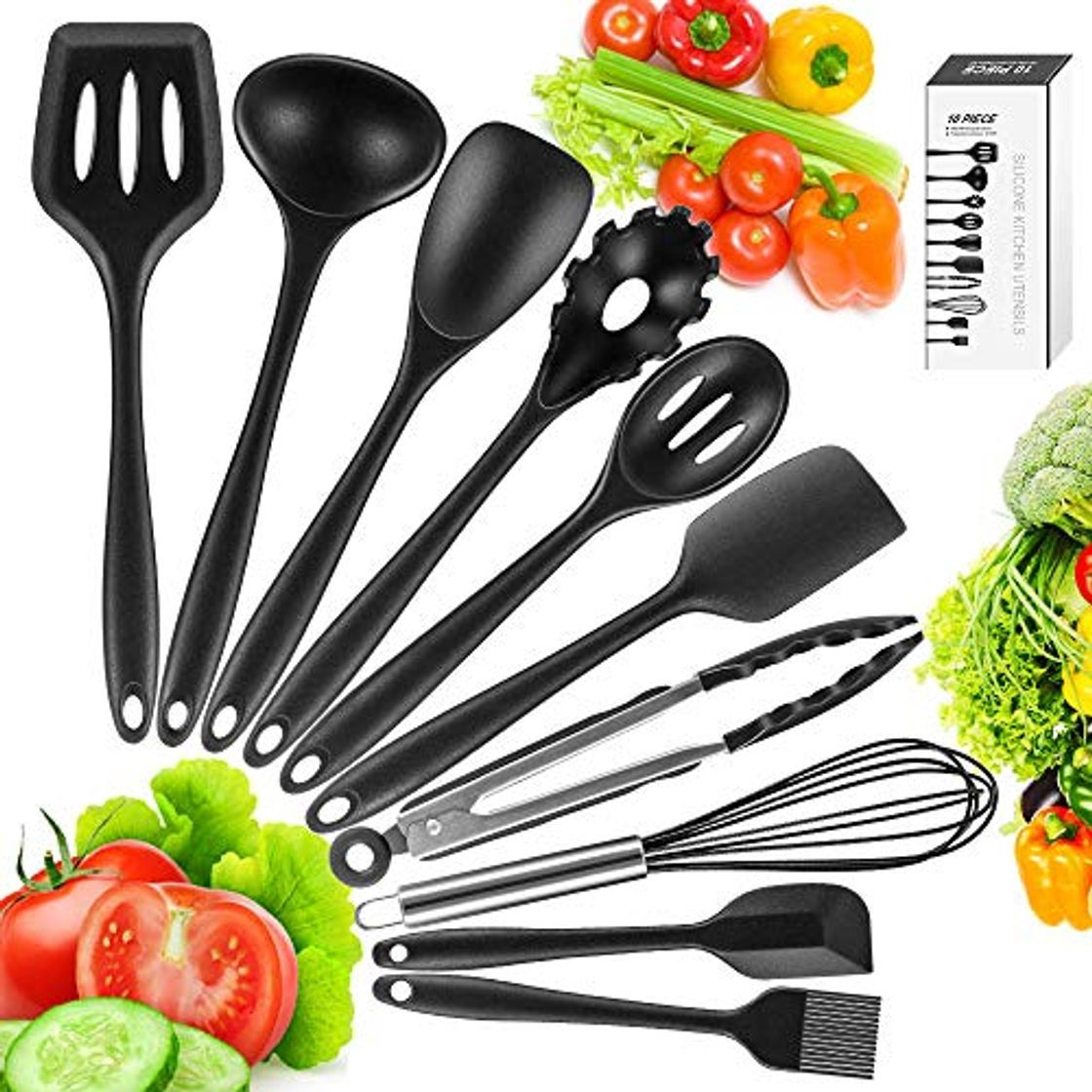 Social Newdora Utensilios de Cocina de Silicona Resistentes al Calor