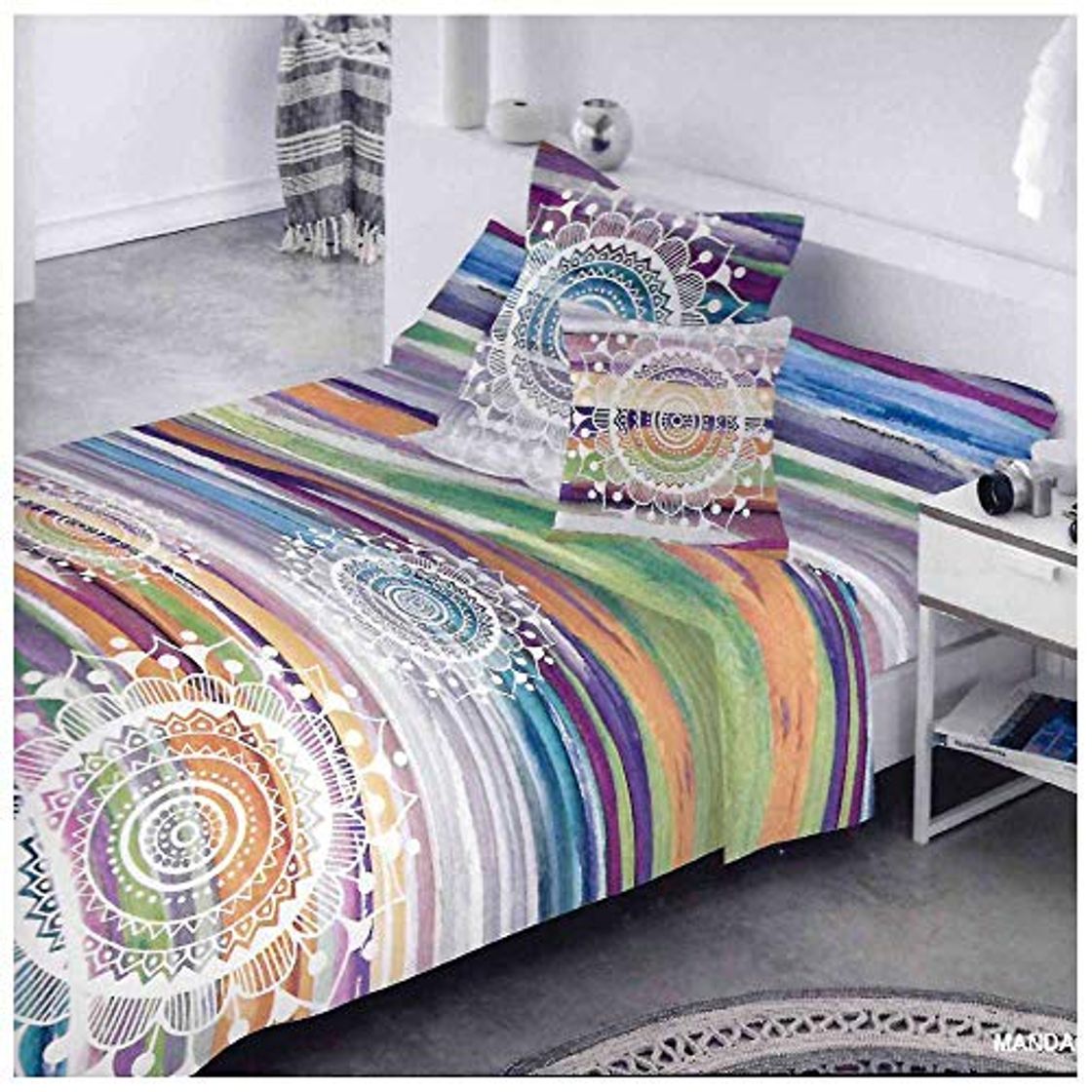 Products COTTON ARTean Juego de sabanas Mandala Acuarela Cama de 180 x 190