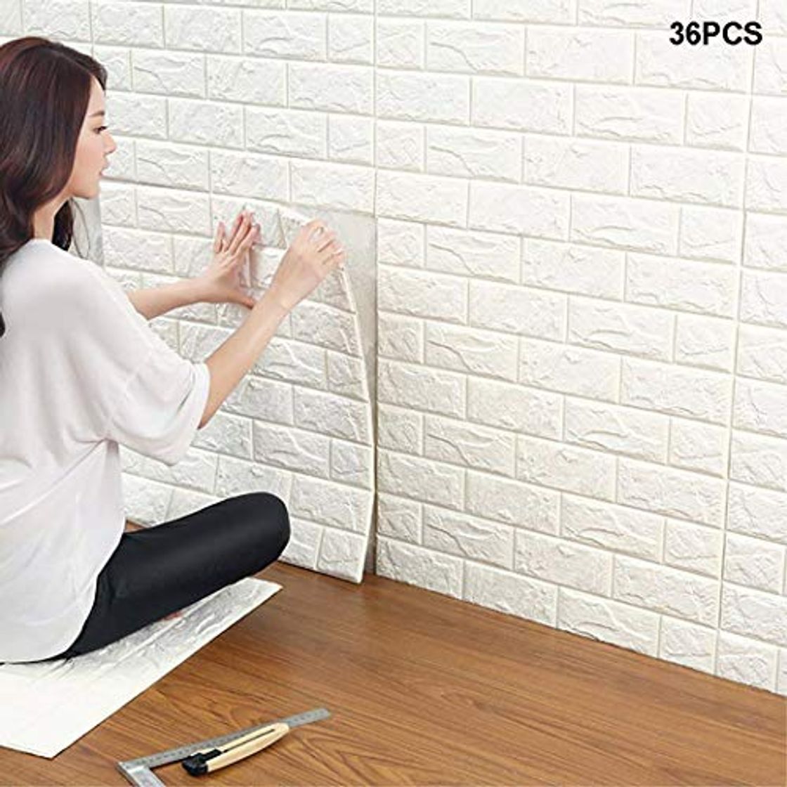 Product WANWEITONG 3D Papel Tapiz de Ladrillo, Auto Adhesivo Pegatinas de Pared de