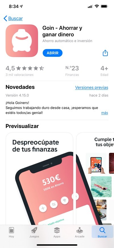 App ‎Goin - Ahorrar y ganar dinero en App Store