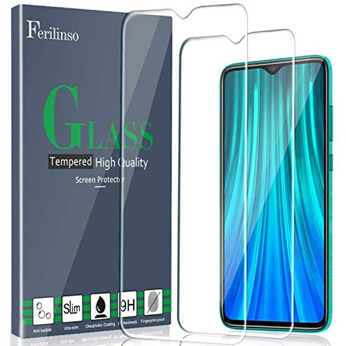 Product Ferilinso Cristal Templado para Xiaomi Redmi Note 8 Pro Protector de Pantalla