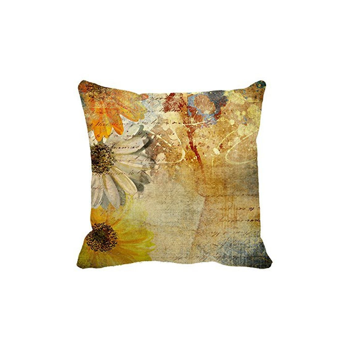 Product Nvfshreu Algodón Vintage Girasoles Cuadrado Funda De Almohada Decorativa FG 194 Estilo