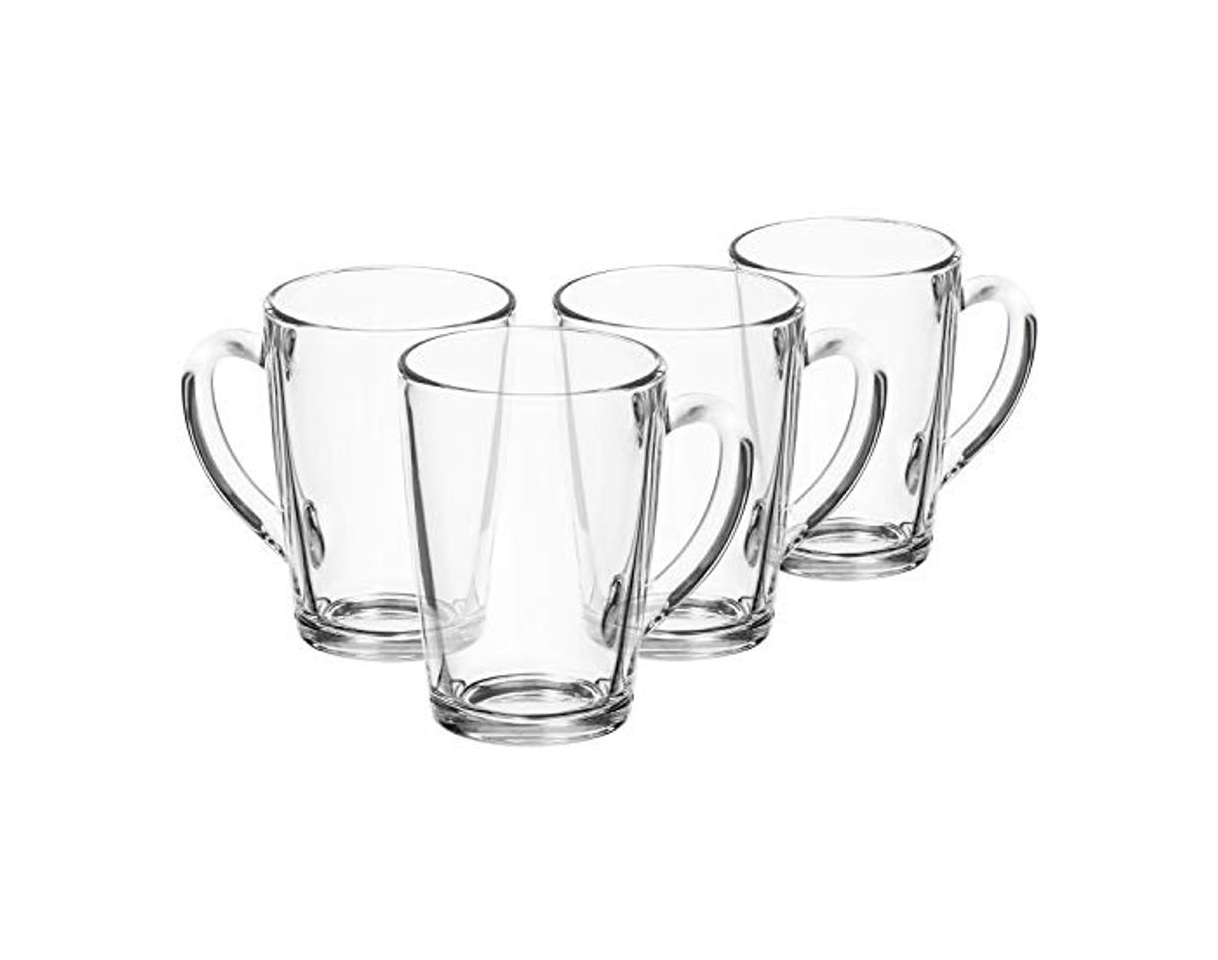 Products com-four® Vaso de té 4x - Vasos de vidrio con mango -