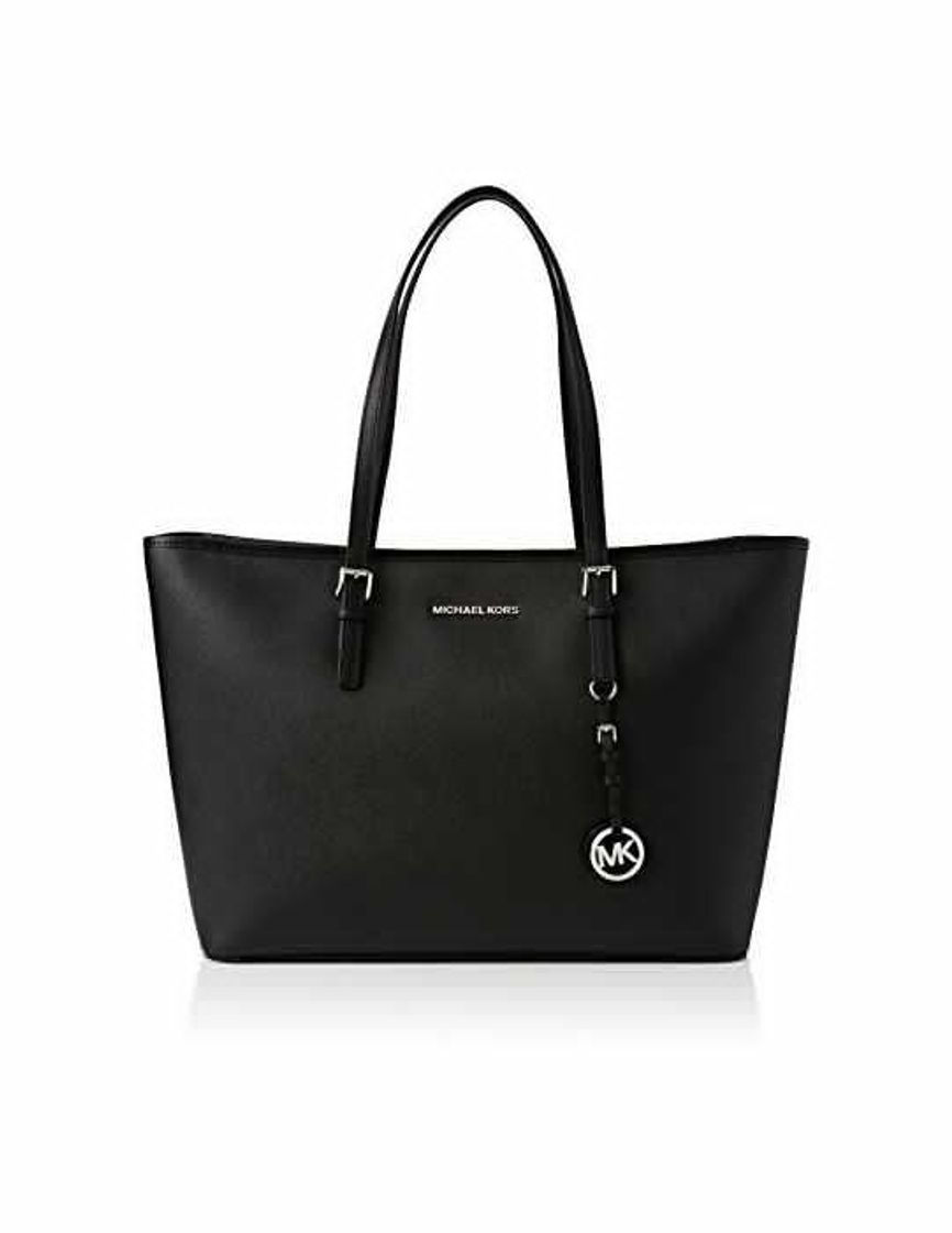 Moda Michael Kors Jet Set Medium Travel, Bolso Totes para Mujer, Negro (Black)