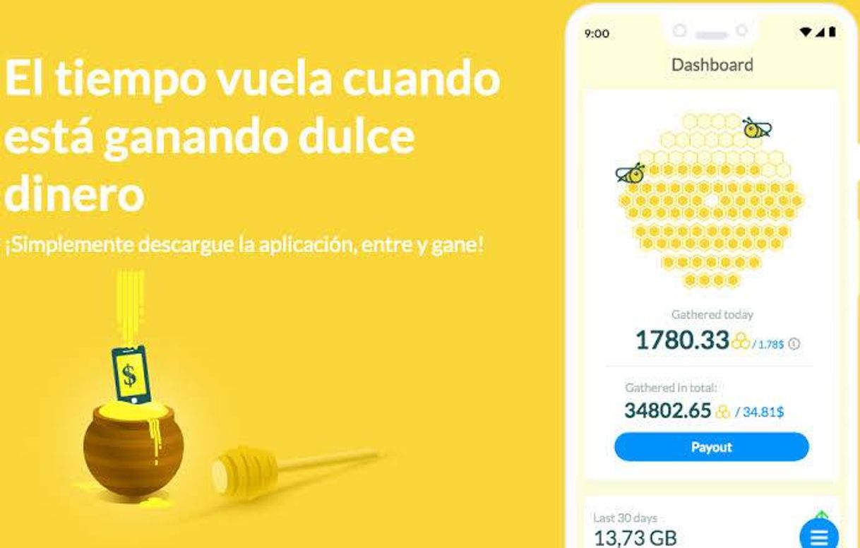 Moda Honeygain app que paga por tener instalada