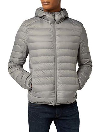 Urban Classics Basic Hooded Down Jacket Chaqueta, Gris