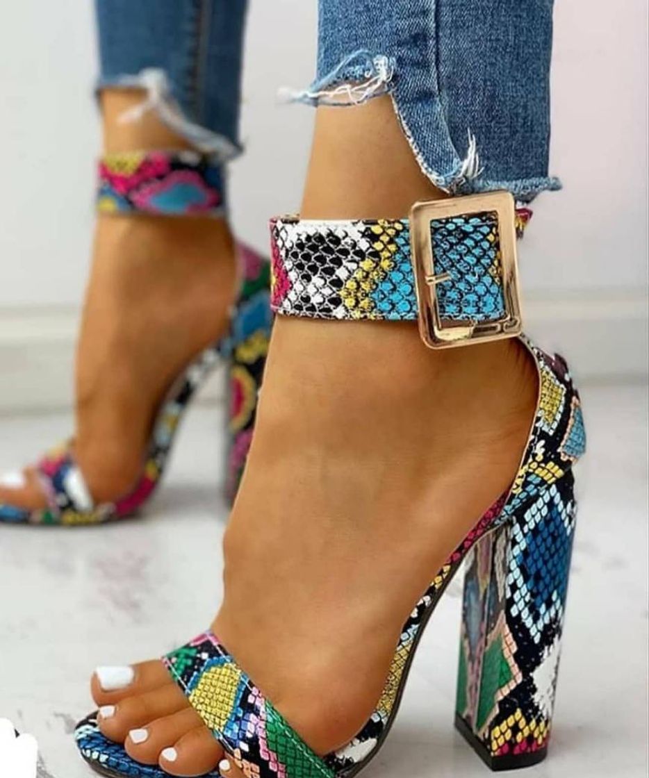 Social Sandalias print con  tacón