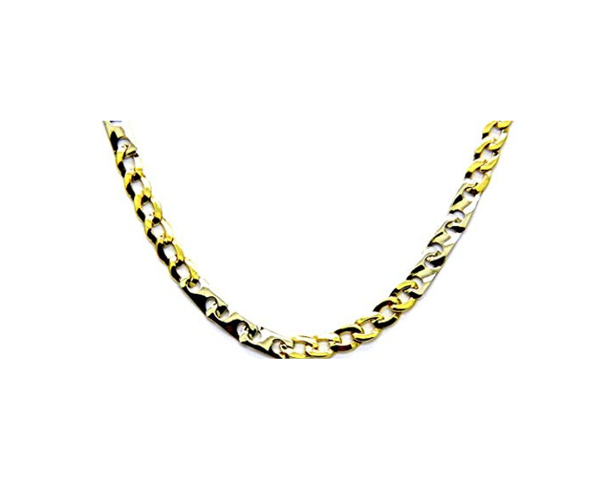 Producto Collar oro 18 kt Blanco Amarillo – Cadena para hombre diseño bicolor cm 50