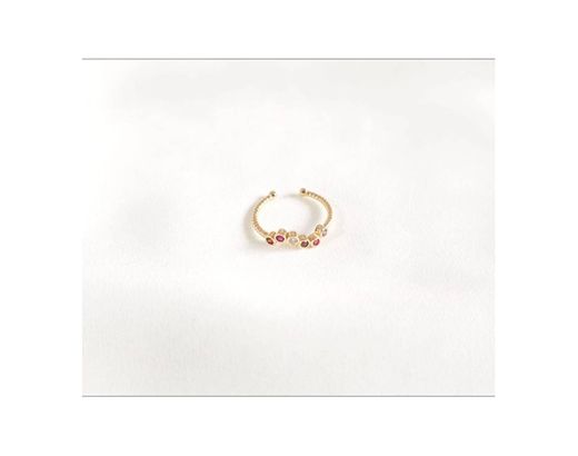 Anillo graduable con baño de oro