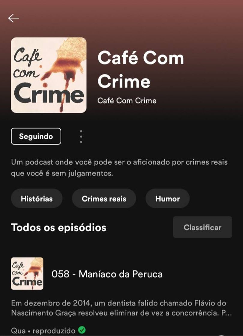 Social Podcast Café com Crime.